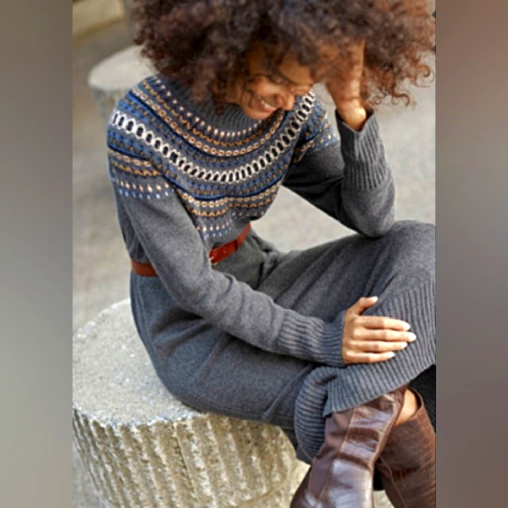 SIMONS | Fair Isle Jacquard Dress